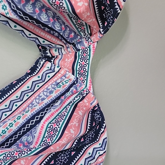 S Oliver Blue Pink Green White Mix Kini Bikini Swimsuit Top Size EUR 44E / US L - Picture 4 of 6